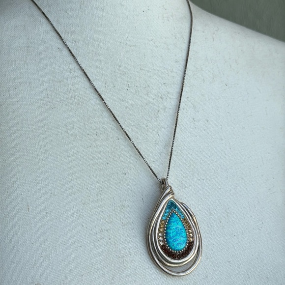 Gorgeous RARE retired Orit Schatzman 925 Israel Sterling silver pendant necklace - Picture 2 of 9